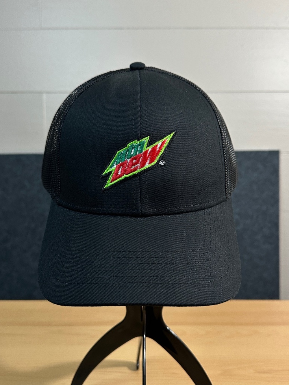 Mountain Dew Black Mesh Trucker Snapback Hat Cap